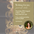August Writing for Joy journal club. Cosy, creative journaling exploring food.