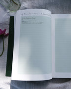 2027 nature-inspired wellbeing planner with Sunday journal prompts.