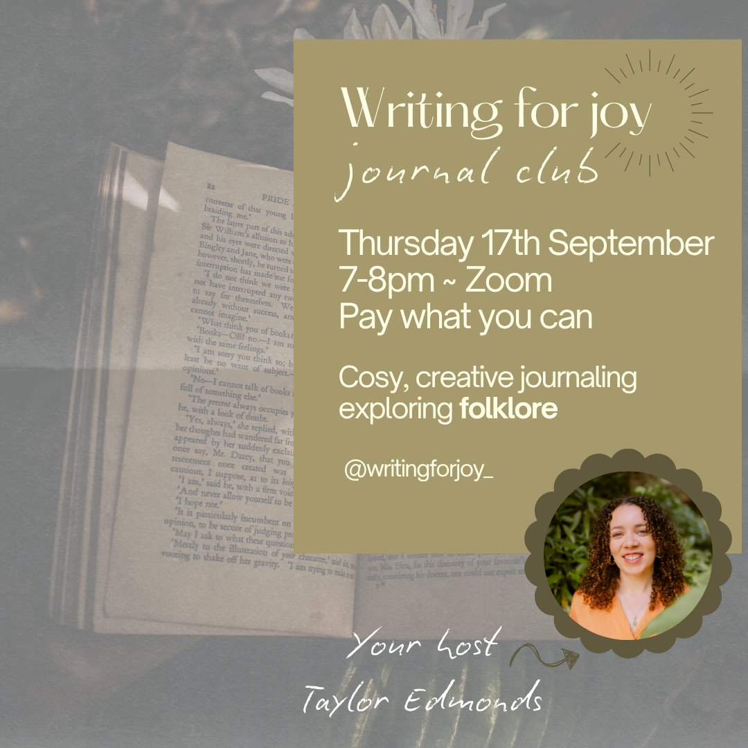 September journal club. Online journaling workshop exploring the theme folklore.